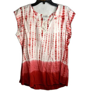 CW Classics Tie‎ Dye Ombre Short Sleeve Top Size Large